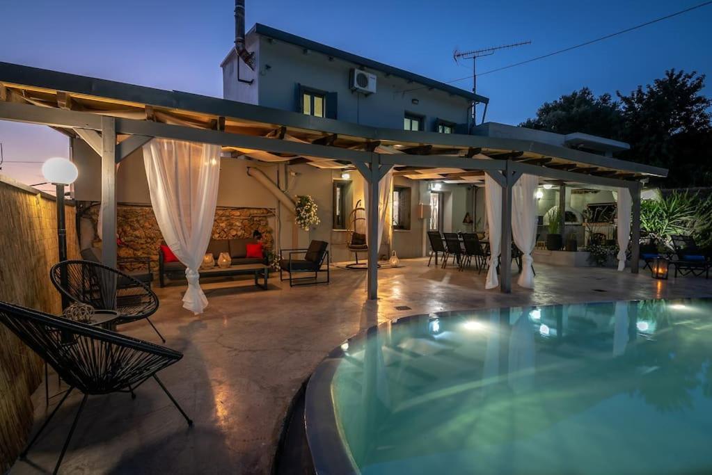 Casa Del Miele, Private Pool, Bbq, Mountain View. Villa Alikianos Екстериор снимка